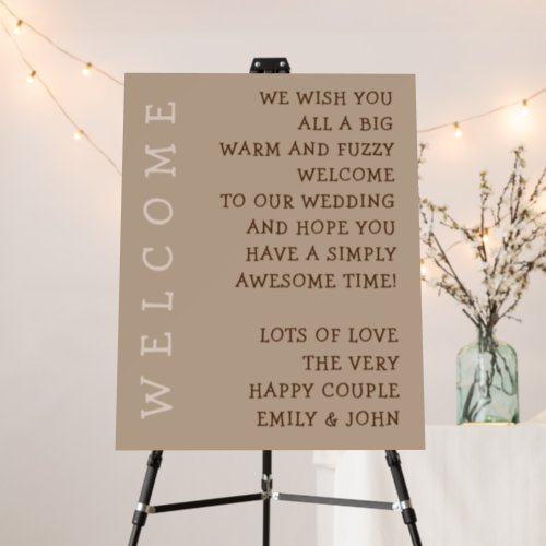 Informal Fun Typography Welcome to Wedding Sign