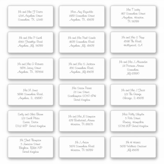 Informal Individual Names Addresses Shipping Sticker | Zazzle.com