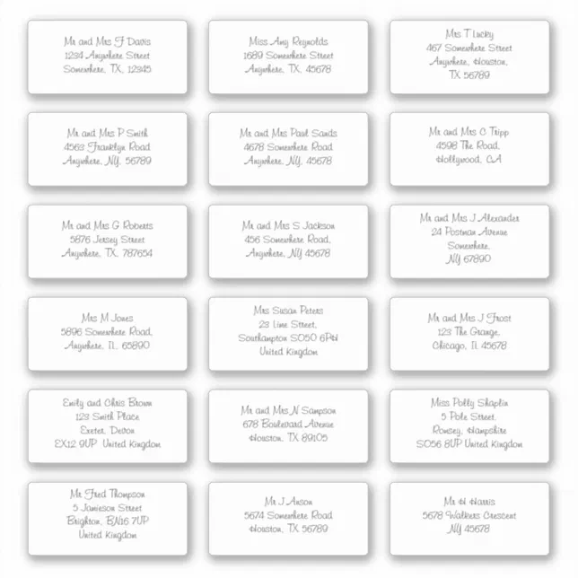 Informal Individual Names Addresses Shipping Sticker | Zazzle