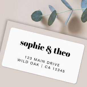 Informal Minimalist Modern Retro Casual Wedding Label