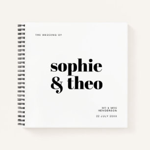 Informal Minimalist   Modern Retro Casual Wedding Notebook