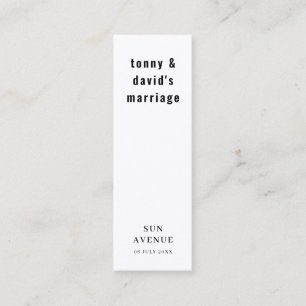 Informal Retro Wedding Favor Bookmark Card