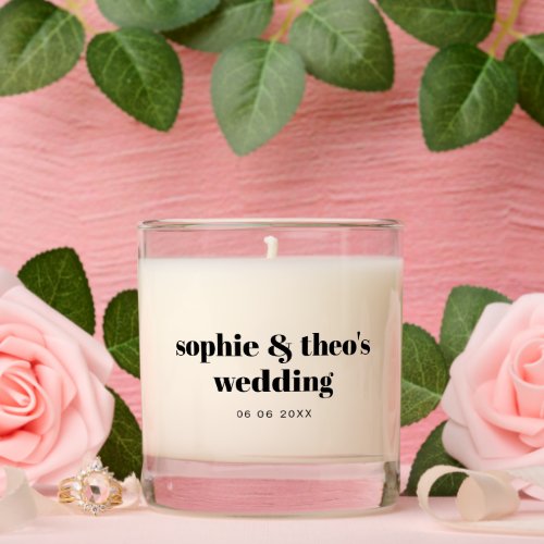 Informal Retro Wedding Favor Modern Minimal Simple Scented Candle