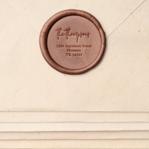 Informal Script Name Return Address Wax Seal Sticker