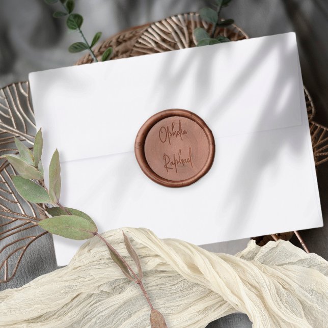 Informal Script Names Wedding Wax Seal Sticker (Creator Uploaded)