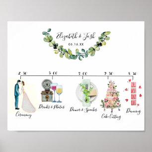 Informal Wedding Schedule Welcome Sign