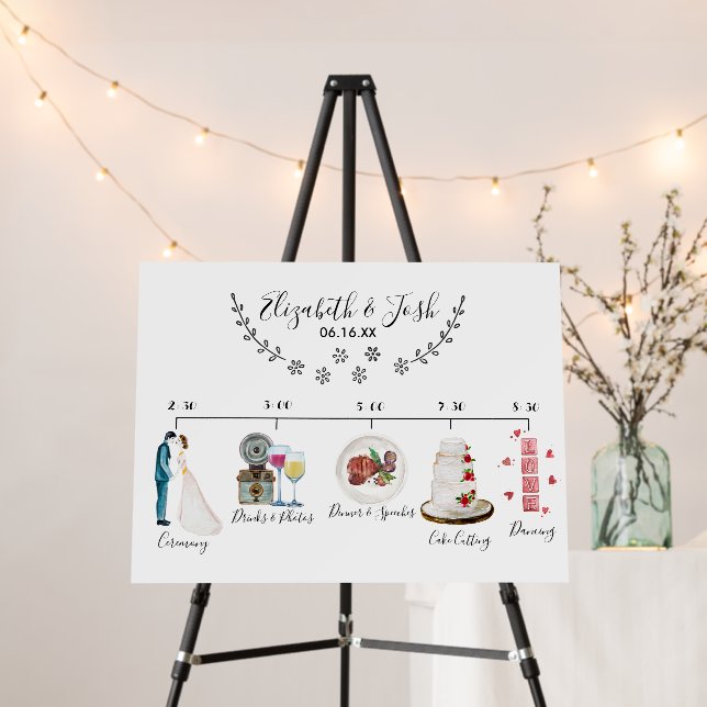 Informal Wedding Schedule Welcome Sign (In Situ (Stand))