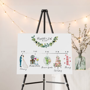 Informal Wedding Schedule Welcome Sign
