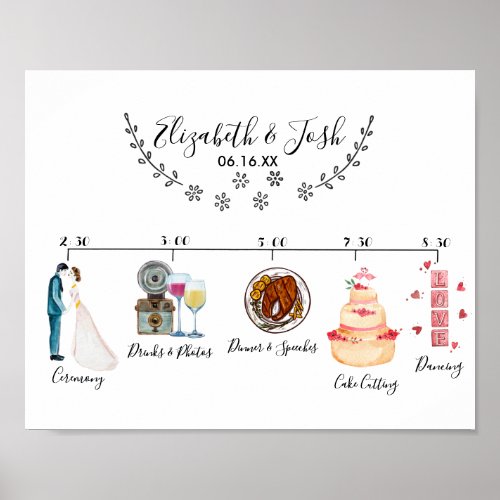 Informal Wedding Schedule Welcome Sign