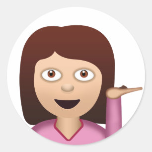 Information Desk Person Emoji Classic Round Sticker