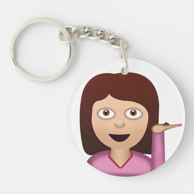 Information Desk Person Emoji Keychain (Front)