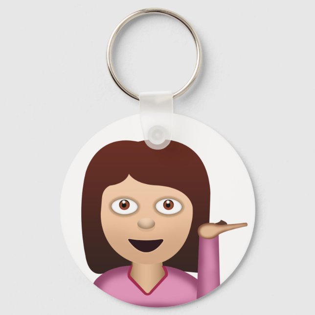 Information Desk Person Emoji Keychain (Front)