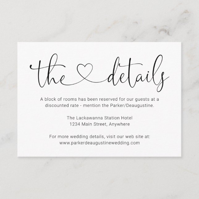 Information / Details Enclosure Card - Simple (Front)