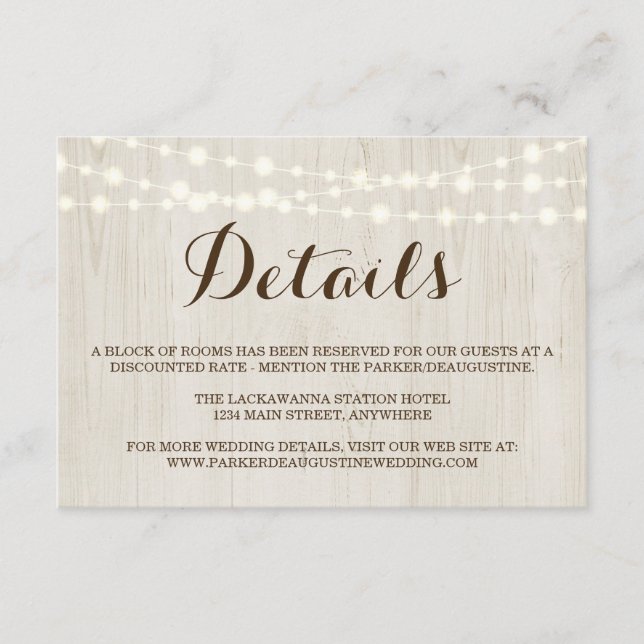 Information Enclosure Card (Front)