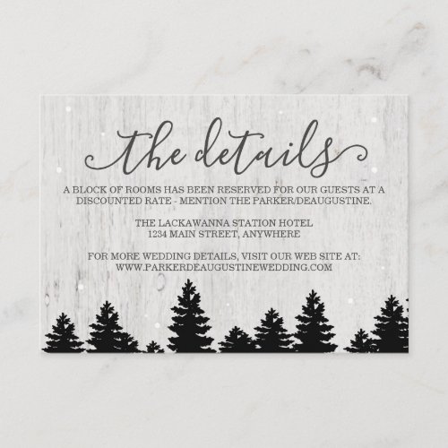 Information Enclosure Card  Rustic Winter