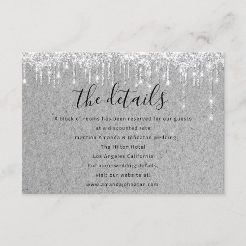 Information Enclosure Card Wedding Details Gray