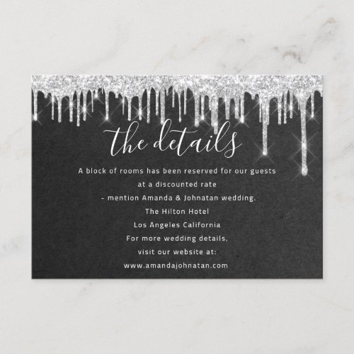 Information Enclosure Card Wedding Details Gray