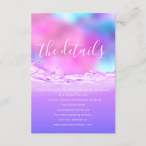 Information Enclosure Card Wedding Details Pastels