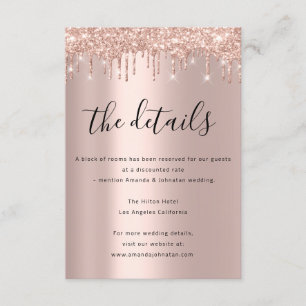 Information Enclosure Card Wedding Details Rose