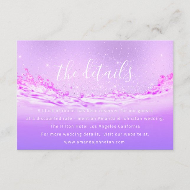 Information Enclosure Card Wedding Details Tropic (Front)