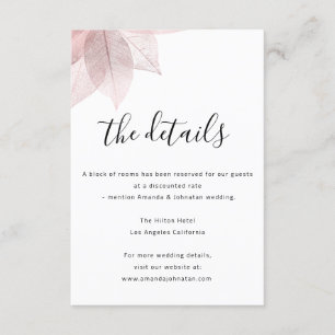 Information Enclosure Card Wedding Details White