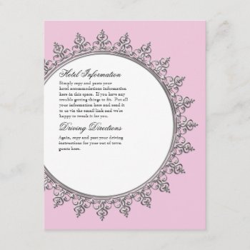 Information Insert - Classic Baroque Swirl Circle by VintageWeddings at Zazzle