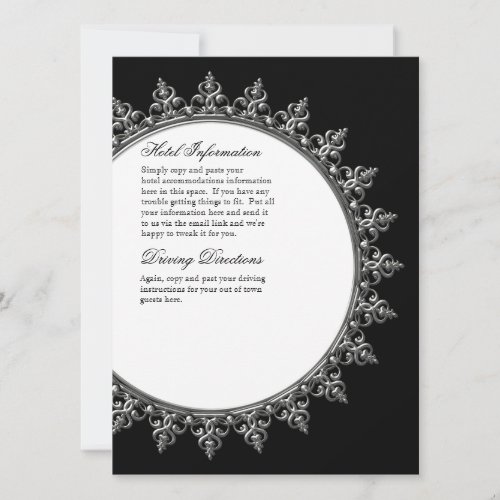 Information Insert _ Classic Baroque Swirl Circle Invitation