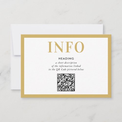 INFORMATION INSERT modern black gold QR Code Invitation
