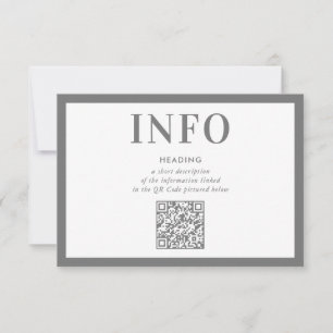 INFORMATION INSERT modern neutral gray QR Code Invitation
