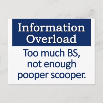 Information Overload Definition Postcard by egogenius at Zazzle