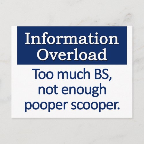 Information Overload Definition Postcard