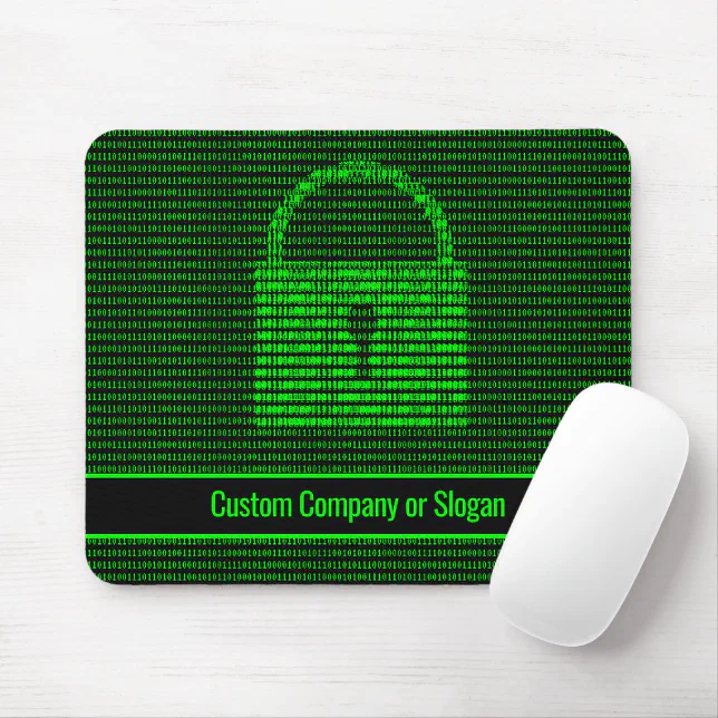 Information Security Binary Code in Green on Black Mouse Pad | Zazzle