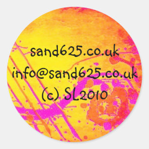 information sticker- hot pink abstract design classic round sticker