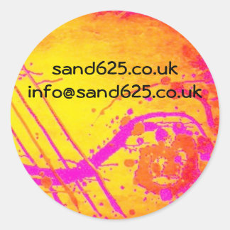 information sticker- hot pink abstract design classic round sticker