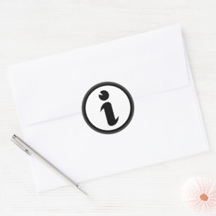 Information Symbol Classic Round Sticker