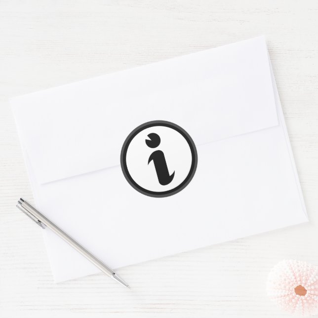 Information Symbol Classic Round Sticker (Envelope)
