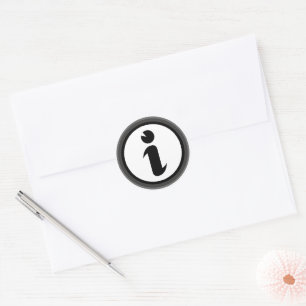 Information Symbol Classic Round Sticker