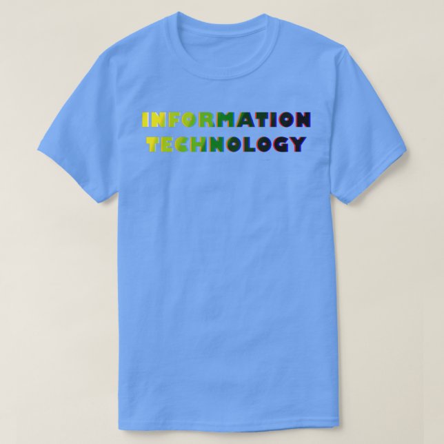 Information Technology Degree ShinyGlitchy Text T-Shirt (Design Front)