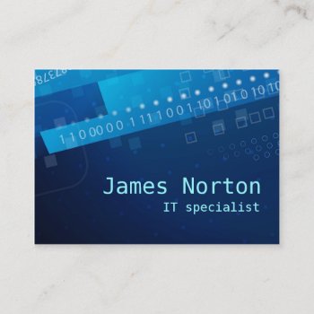 Information Technology It Blue Business Card by arcueid at Zazzle
