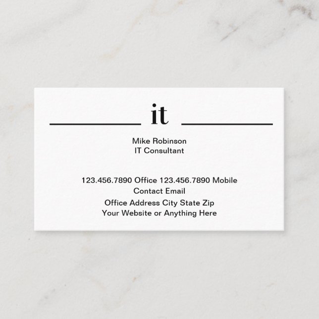 Information Technology Professional Business Cards (Front)