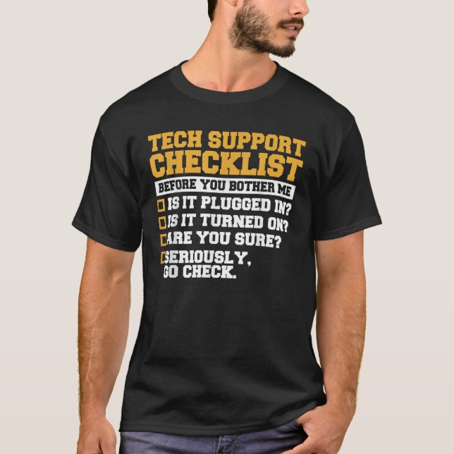 Information Technology Specialist Tech Support T-Shirt (Front)