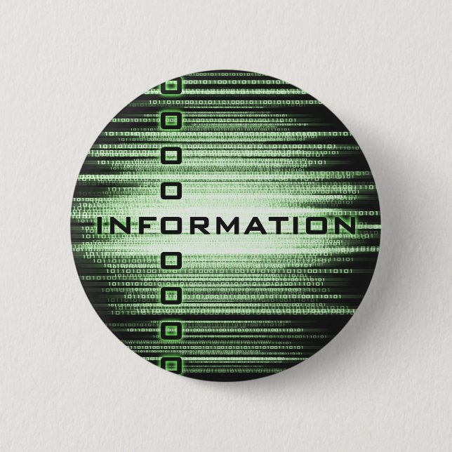 Information Text Design Pinback Button (Front)