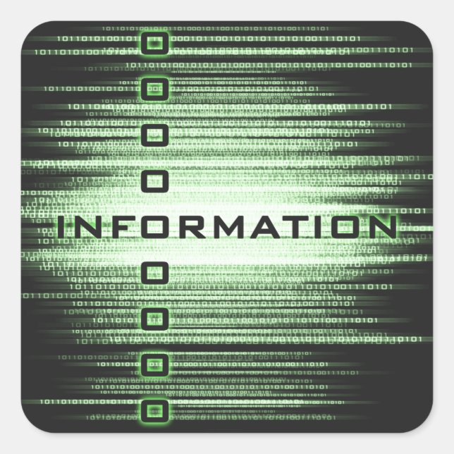 Information Text Design Square Sticker (Front)