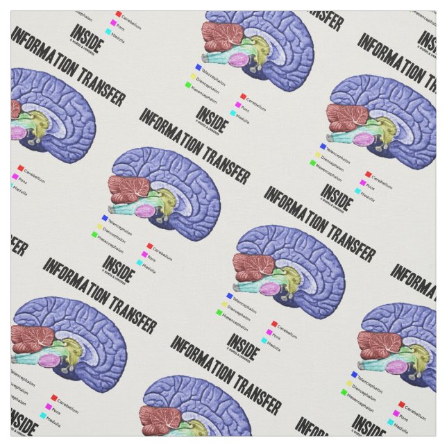Information Transfer Inside Brain Anatomy Humor Fabric (Swatch)