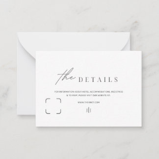 Informational Enclosure Cards Black & White Simple