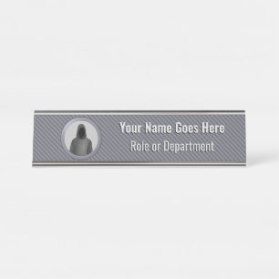 InfoSec Team - Silver Theme Hacker in Hoodie Logo Desk Name Plate