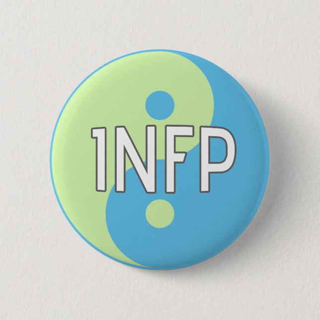 INFP Blue and Green Yin Yang Button (Front)