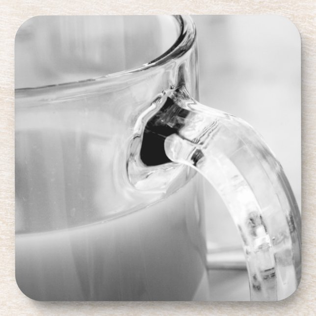 Infrared, Black & White,cup, glass, coffee, Beverage Coaster (Front)