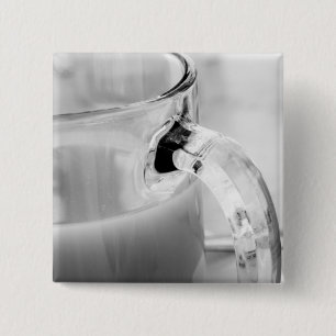 Infrared, Black & White,cup, glass, coffee, Pinback Button
