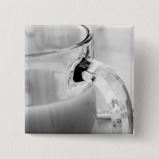 Infrared, Black & White,cup, glass, coffee, Pinback Button (Front)